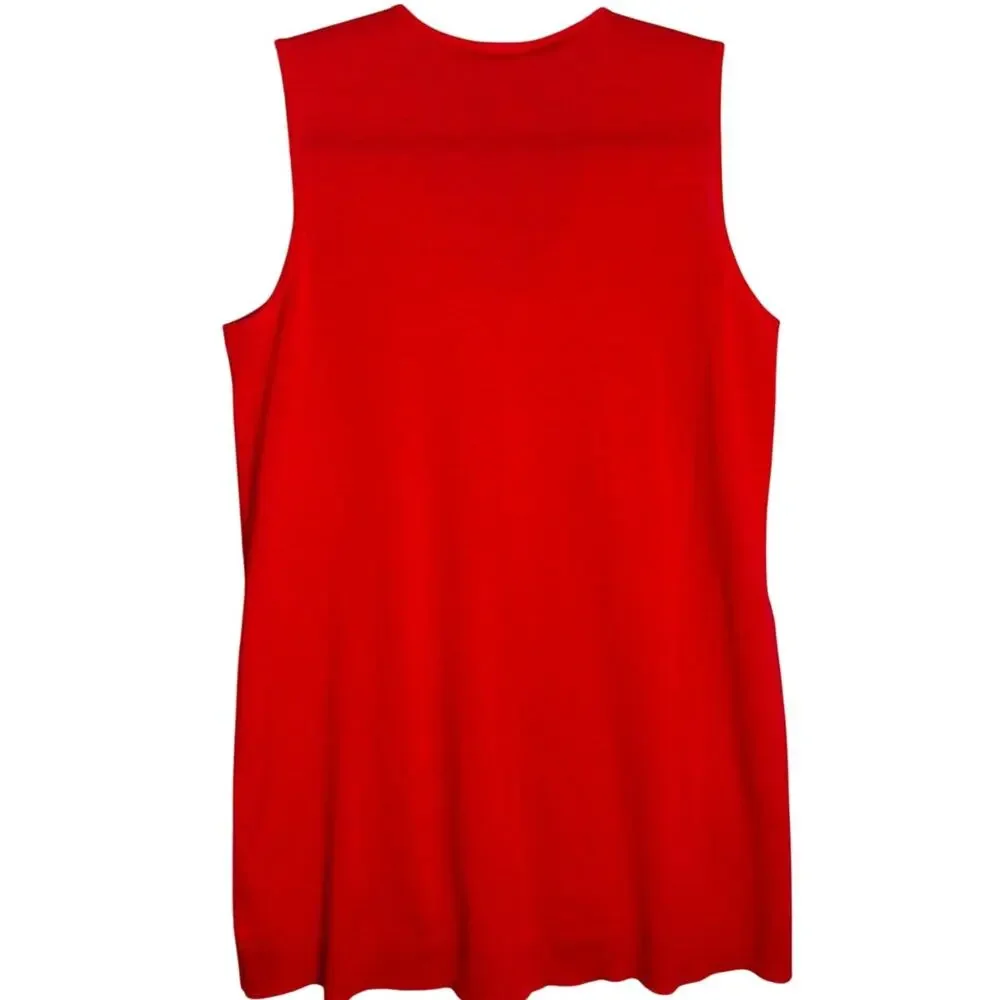 Akris Punto 100% Wool Sleeveless Knit Sweater Red Minimalist Luxury Designer 6